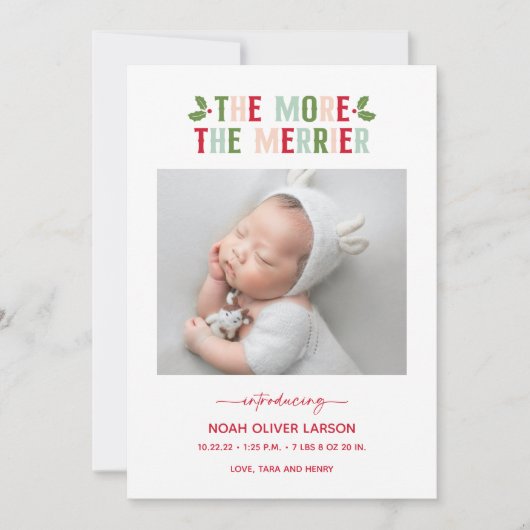 休暇の誕生メリーの発表が多い シーズンカード (正面)