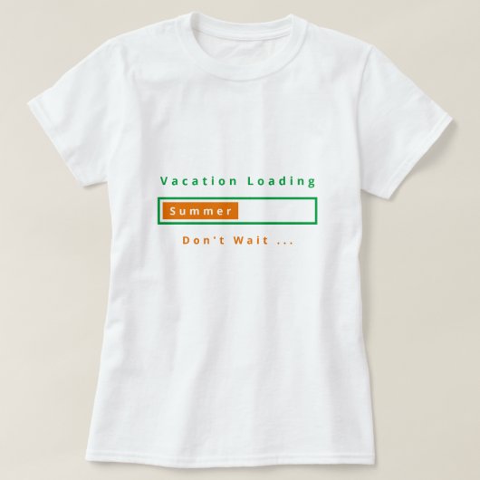 休暇の読み込み-待たない-夏 Tシャツ (デザイン正面)