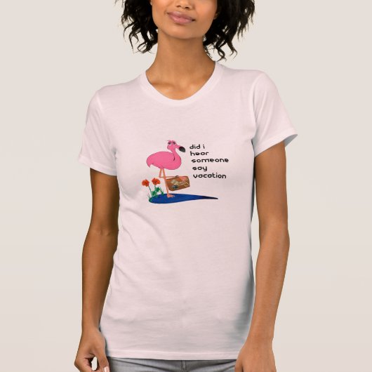 休暇のTシャツのおもしろいなフラミンゴ Tシャツ (正面)