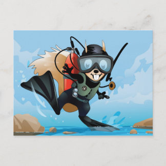 休暇はがき用のスキューバダイビングリス ポストカード