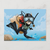 休暇はがき用のスキューバダイビングリス ポストカード (正面)