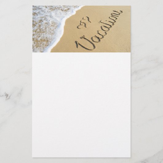 休暇を刻んだビーチの砂のサイン チラシ (正面)