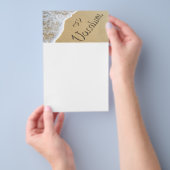 休暇を刻んだビーチの砂のサイン チラシ (ハンドル)