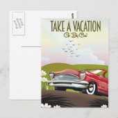 休暇を取る – 車で移動 ポストカード (正面/裏面)