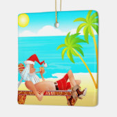 休暇サンタクロース セラミックオーナメント (左)