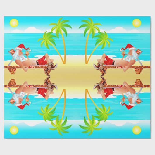 休暇サンタクロース ラッピングペーパー (フラット)