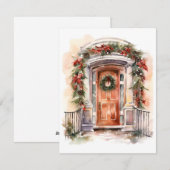 休暇シーズンの装飾が施されたクリスマスグリーティングカード シーズンカード (正面/裏面)