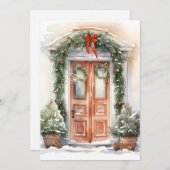 休暇シーズンの装飾されたクリスマスグリーティングカード シーズンカード (正面/裏面)