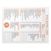 休暇パッキングリスト、グローブパーソナライズされたモノグラム ノートパッド (正面)