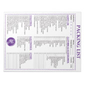 休暇パックリスト、グローブモパーソナライズされたノグラム ノートパッド (正面)