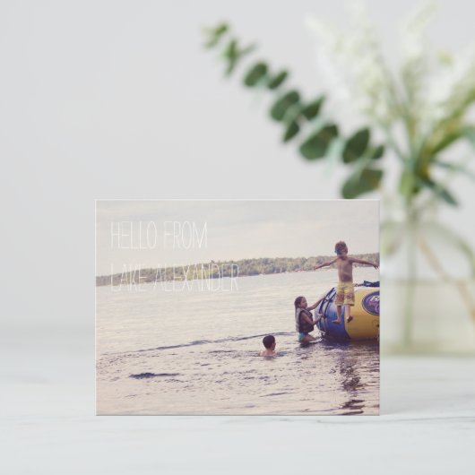 休暇パーソナライズされた写真はがき ポストカード (スタンド正面)