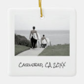 休暇フォトロケーション年のサーフィンメモリ セラミックオーナメント (正面)