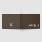 休暇ミニマルレンタルQRコードコメント茶色 ゲストブック (全面)