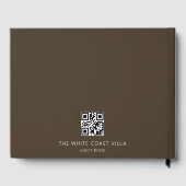 休暇ミニマルレンタルQRコードコメント茶色 ゲストブック (裏面)