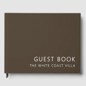 休暇ミニマルレンタルQRコードコメント茶色 ゲストブック (正面)