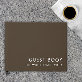 休暇ミニマルレンタルQRコードコメント茶色 ゲストブック