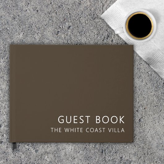 休暇ミニマルレンタルQRコードコメント茶色 ゲストブック