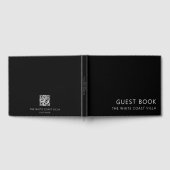 休暇ミニマルレンタルQRコードコメント黒 ゲストブック (全面)