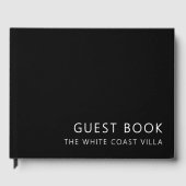 休暇ミニマルレンタルQRコードコメント黒 ゲストブック (正面)