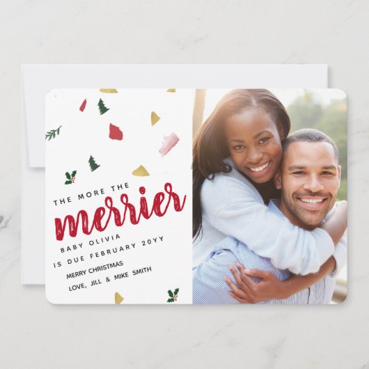 休暇メリー妊娠発表の詳細 招待状 (正面)