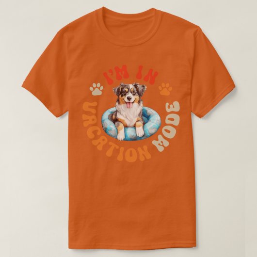休暇モードのオーストラリア犬 Tシャツ (デザイン正面)