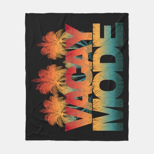 休暇モードの夕日 フリースブランケット (正面)