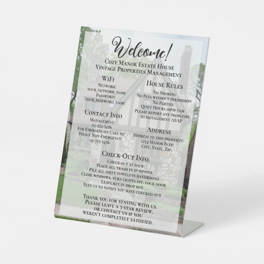 休暇レンタルウェルカムゲスト情報の写真 台座サイン (正面)