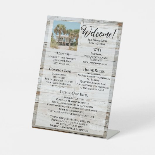 休暇レンタルウェルカムゲスト情報の写真 台座サイン (正面)