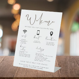 休暇レンタルウェルカムサインゲスト到着情報 台座サイン