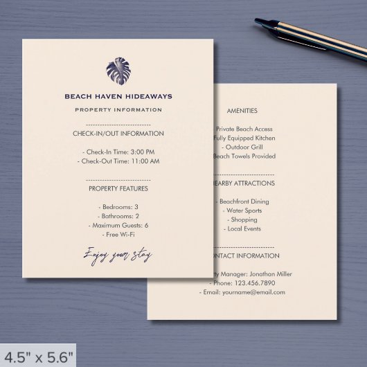休暇レンタルプロパティ情報シート