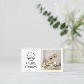 休暇レンタルモダンロゴ | QRコカスタムード 名刺 (スタンド正面)