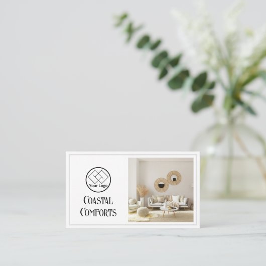 休暇レンタルモダンロゴ | QRコカスタムード 名刺 (スタンド正面)