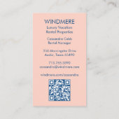 休暇レンタル実在不動産エージェント不動産仲介業者QRコード 名刺 (裏面)