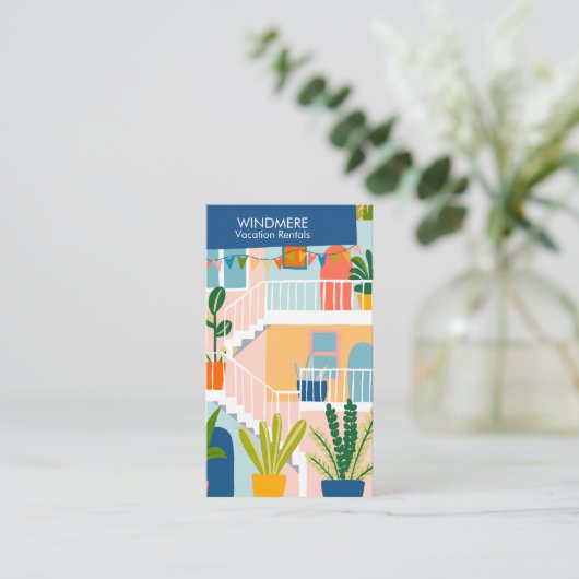 休暇レンタル実在不動産エージェント不動産仲介業者QRコード 名刺 (スタンド正面)