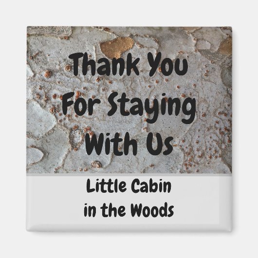 休暇レンタル素朴ツリーバークフォトプロモーション マグネット (正面)