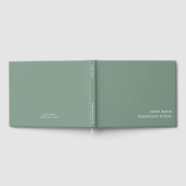 休暇レンタル |ミニマルシンプル主義のセージ緑 ゲストブック (全面)