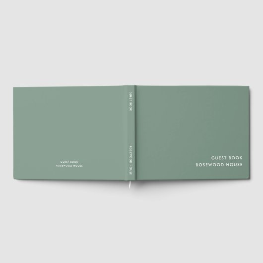 休暇レンタル |ミニマルシンプル主義のセージ緑 ゲストブック (全面)