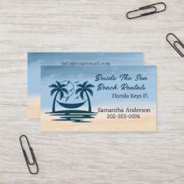 休暇レンタルQRコードビーチパームツリー 名刺