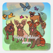 休暇中ずっとミニマリスト スクエアシール (正面)