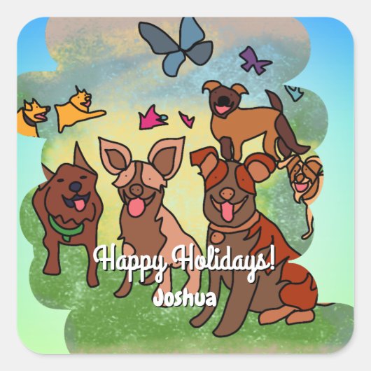 休暇中ずっとミニマリスト スクエアシール (正面)