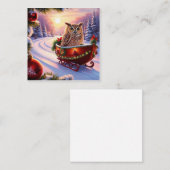 休暇中におそりに乗るフクロウ スクエア名刺 (正面/裏面)