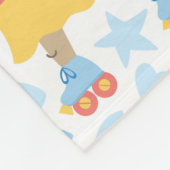 休暇中にかわいいパグ。~に漫画のパグが付いた模様 フリースブランケット (角)