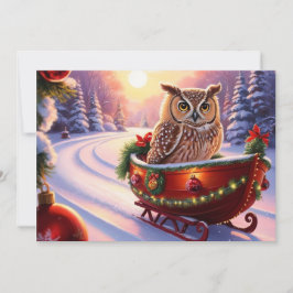 休暇中にスレッジに乗るフクロウ 招待状