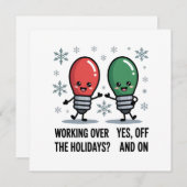 休暇中に仕事 クリスマス 面白いジョーク (正面/裏面)