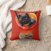 休暇中のアニメの黒猫 クッション (ブランケット)