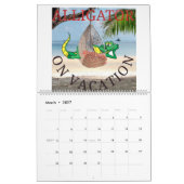 休暇中のワニ カレンダー (3月 2027)