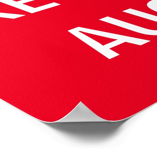 休暇中の営業レッド ポスター (角)