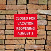 休暇中の営業レッド ポスター