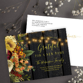 休暇中の感謝祭の新しい家 案内ポストカード