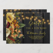 休暇中の感謝祭の新しい家 案内状 (正面/裏面)
